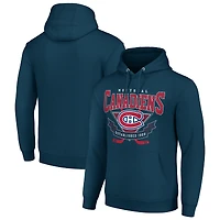 Men's Starter Navy Montreal Canadiens Team Logo Graphic Fleece Tri-Blend Pullover Hoodie