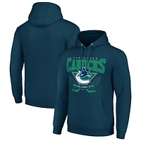 Men's Starter Navy Vancouver Canucks Team Logo Graphic Fleece Tri-Blend Pullover Hoodie
