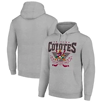 Men's Starter Heather Gray Arizona Coyotes Team Logo Graphic Fleece Tri-Blend Pullover Hoodie