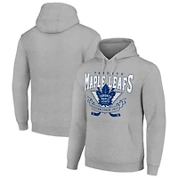 Men's Starter Heather Gray Toronto Maple Leafs Team Logo Graphic Fleece Tri-Blend Pullover Hoodie