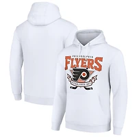 Men's Starter White Philadelphia Flyers Team Logo Graphic Fleece Tri-Blend Pullover Hoodie