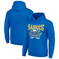 Men's Starter Royal Buffalo Sabres Team Logo Graphic Fleece Tri-Blend Pullover Hoodie