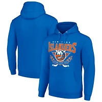 Men's Starter Royal New York Islanders Team Logo Graphic Fleece Tri-Blend Pullover Hoodie