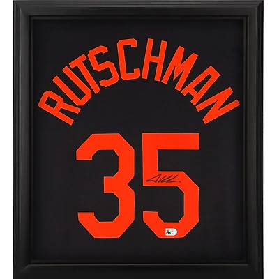 Adley Rutschman Baltimore Orioles Autographed Framed Black Nike Replica Jersey Shadowbox