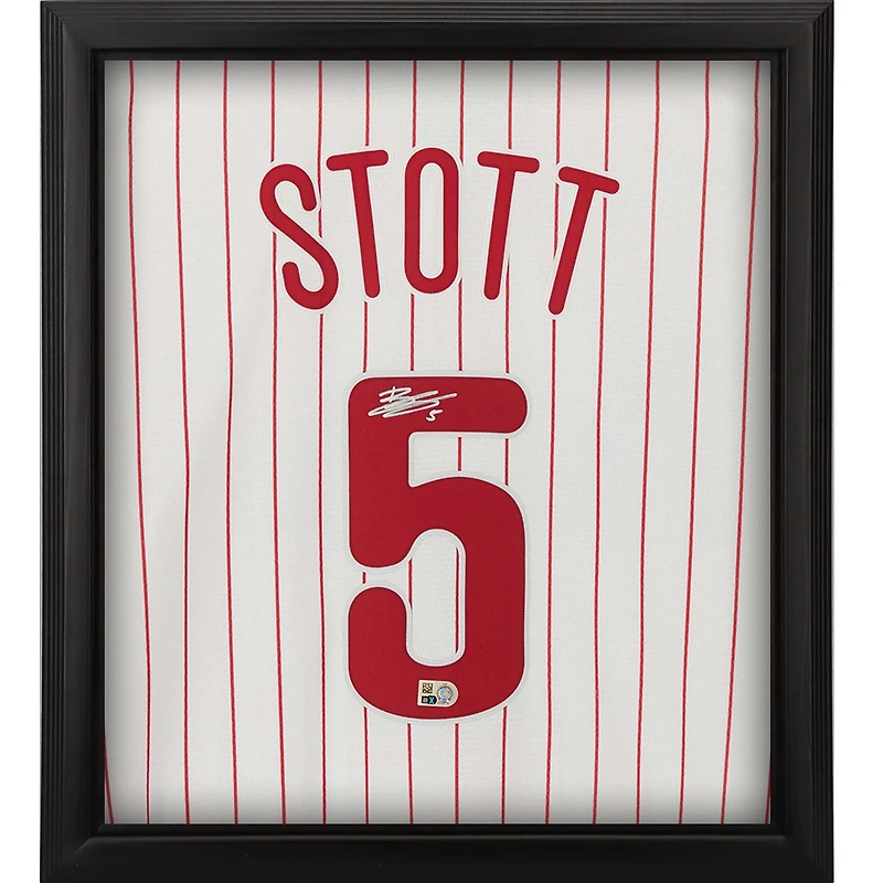 Bryson Stott Philadelphia Phillies Autographed Framed White Nike Replica Jersey Shadowbox