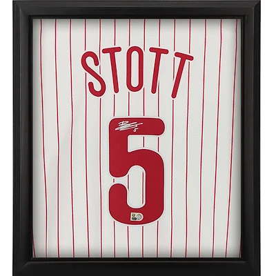 Bryson Stott Philadelphia Phillies Autographed Framed White Nike Replica Jersey Shadowbox