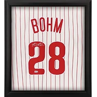 Alec Bohm Philadelphia Phillies Autographed Framed White Nike Replica Jersey Shadowbox