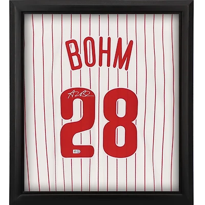 Alec Bohm Philadelphia Phillies Autographed Framed White Nike Replica Jersey Shadowbox