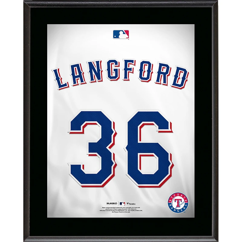 Wyatt Langford Texas Rangers 10.5" x 13" Jersey Number Sublimated Player Plaque