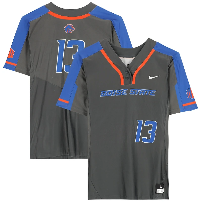 Boise State Broncos Team-Issued #13 Gray Jersey from the Softball Program - Size L