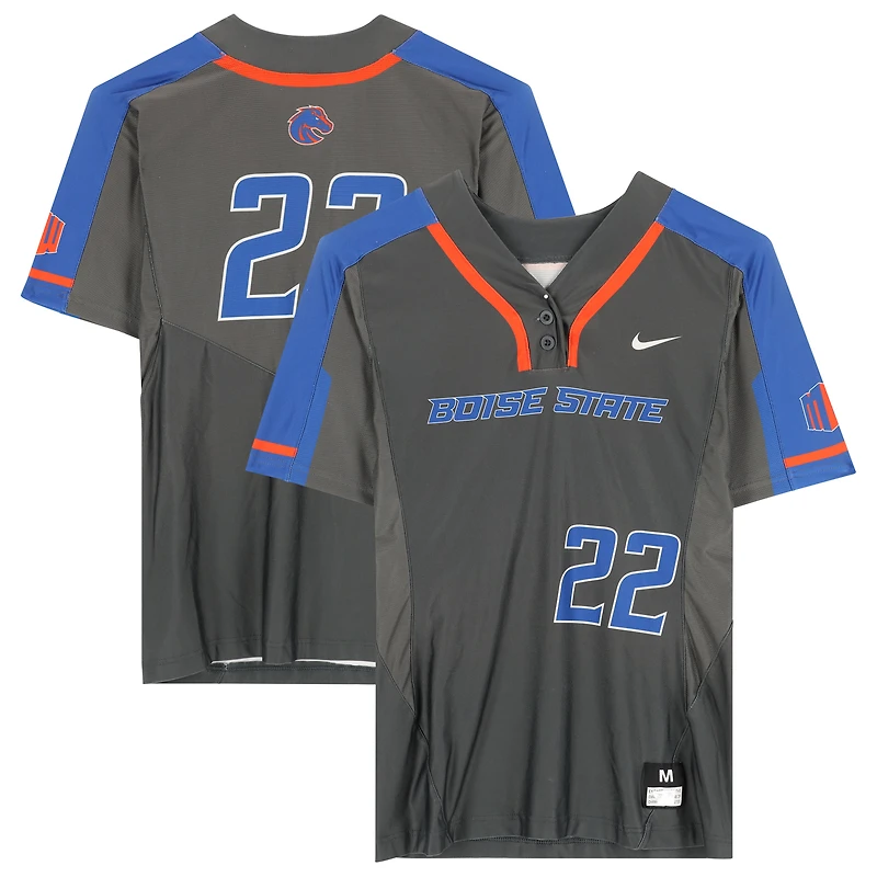 Boise State Broncos Team-Issued #22 Gray Jersey from the Softball Program - Size M