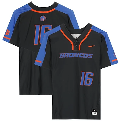 Boise State Broncos Team-Issued #16 Black Jersey from the Softball Program - Size L