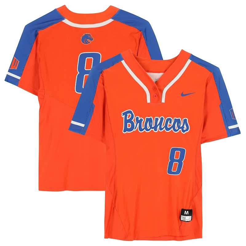 Boise State Broncos Team-Issued #8 Orange Jersey from the Softball Program - Size M
