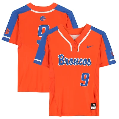 Boise State Broncos Team-Issued #9 Orange Jersey from the Softball Program - Size M
