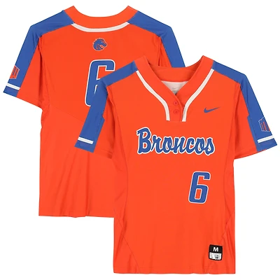 Boise State Broncos Team-Issued #6 Orange Jersey from the Softball Program - Size M