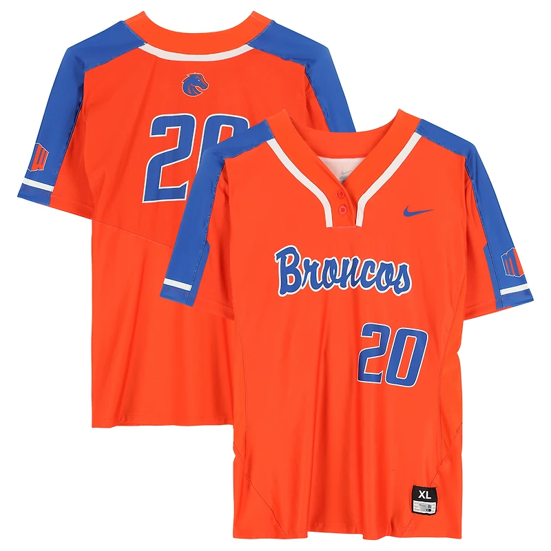Boise State Broncos Team-Issued #20 Orange Jersey from the Softball Program - Size XL