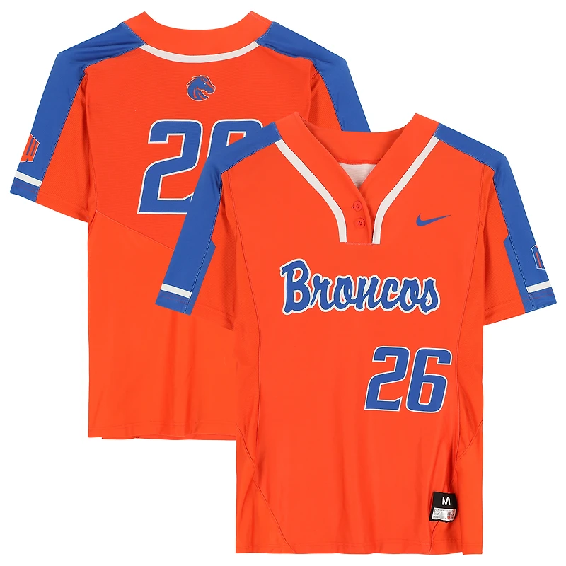 Boise State Broncos Team-Issued #26 Orange Jersey from the Softball Program - Size M