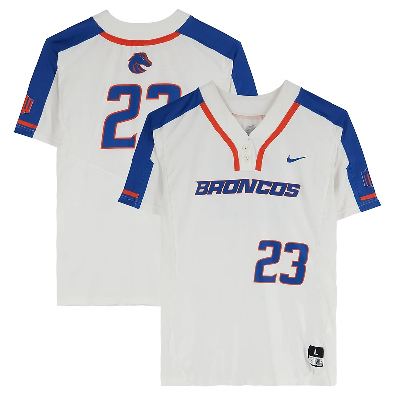 Boise State Broncos Team-Issued #23 White Jersey from the Softball Program - Size L