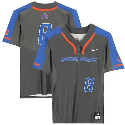 Boise State Broncos Team-Issued #8 Gray Jersey from the Softball Program - Size M