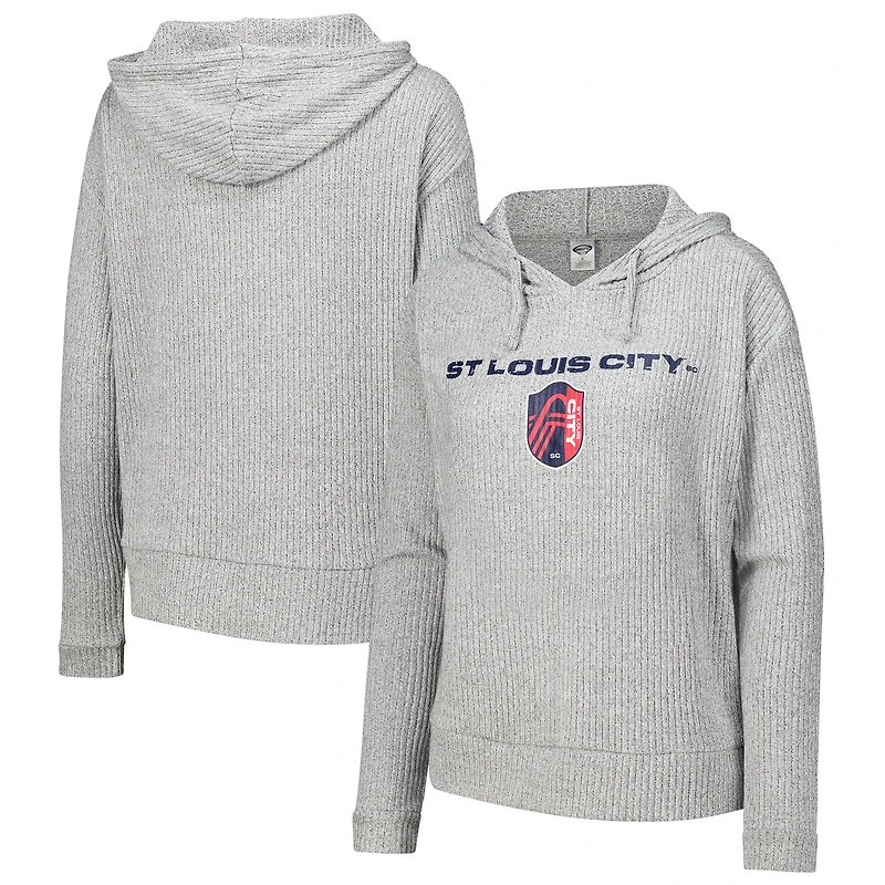 Women's Concepts Sport Gray St. Louis City SC Juniper Long Sleeve Hoodie Top