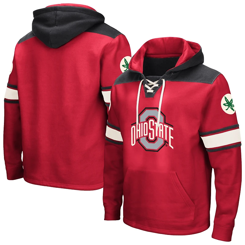 Men's Colosseum Scarlet Ohio State Buckeyes Lace-Up 2.0 Pullover Hoodie