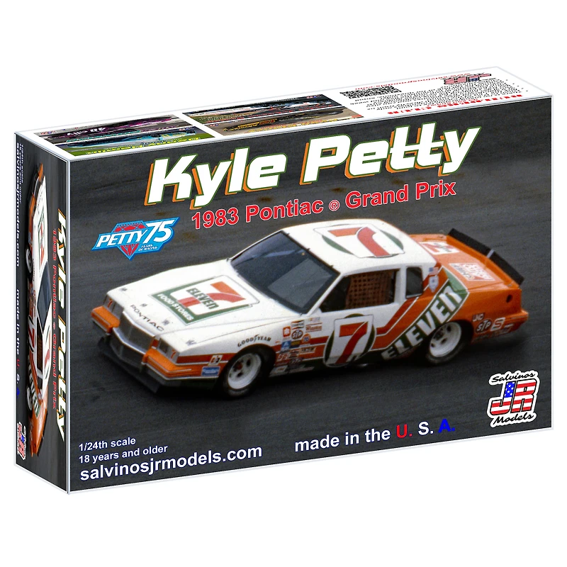 Salvinos JR Models Kyle Petty 1983 7ELEVEN 1:24 Model Pontiac Grand Prix Kit
