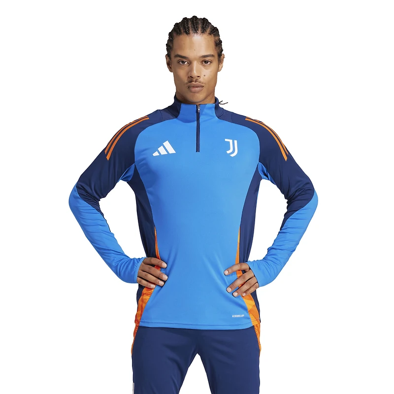 Men's adidas Blue Juventus 2024/25 AEROREADY Raglan Quarter-Zip Training Top