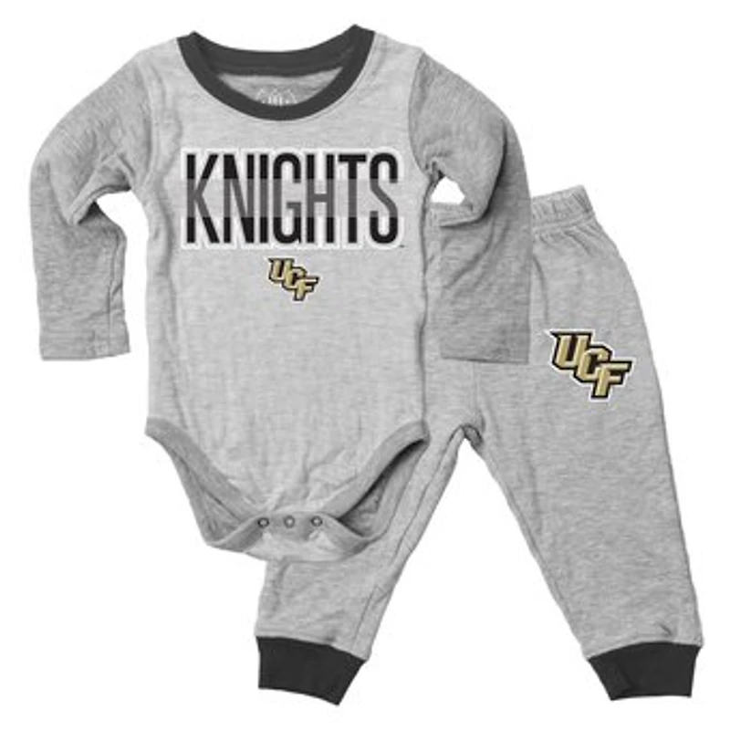 Infant Wes & Willy Heather Gray UCF Knights Jie Jie Long Sleeve Bodysuit & Pants Set