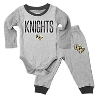 Infant Wes & Willy Heather Gray UCF Knights Jie Jie Long Sleeve Bodysuit & Pants Set