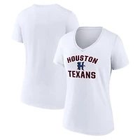 Women's White Houston Texans Secondary Logo V-Neck T-Shirt