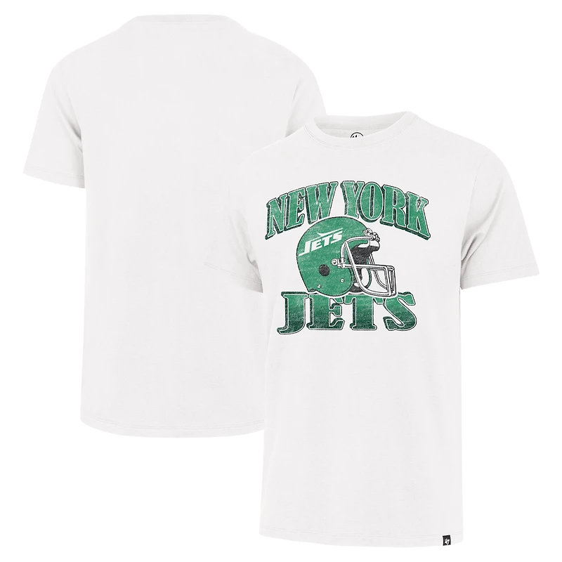 Men's '47 Cream New York Jets Overrun Franklin Throwback T-Shirt