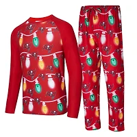 Men's Concepts Sport  Red Tampa Bay Buccaneers Garland Knit Raglan Long Sleeve Top and Pants Set