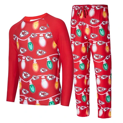 Men's Concepts Sport  Red Kansas City Chiefs Garland Knit Raglan Long Sleeve Top and Pants Set