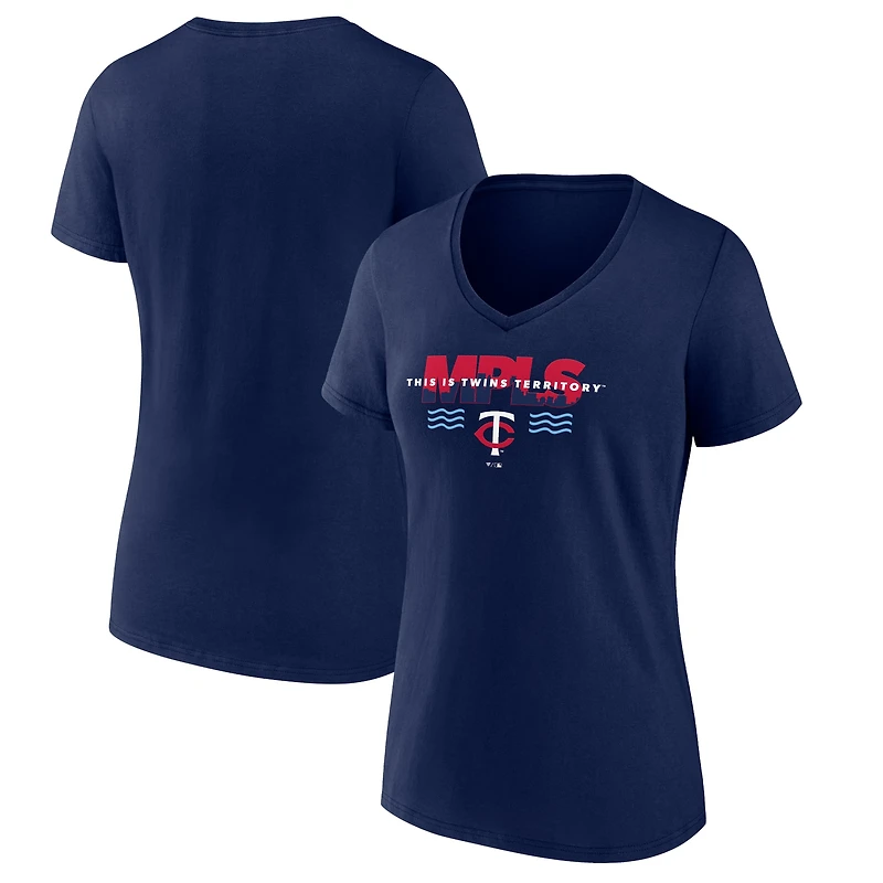Women's Navy Minnesota Twins Territory V-Neck T-Shirt