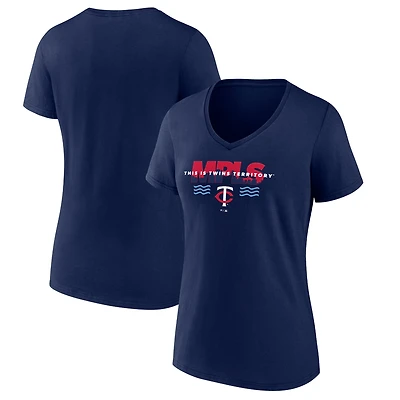Women's Navy Minnesota Twins Territory V-Neck T-Shirt