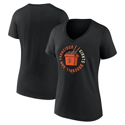 Women's Black San Francisco Giants Noodles V-Neck T-Shirt