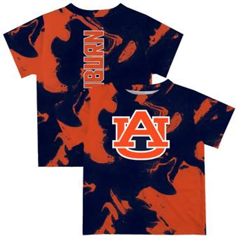 Toddler Vive La Fete Navy/Orange Auburn Tigers Marble Print T-Shirt