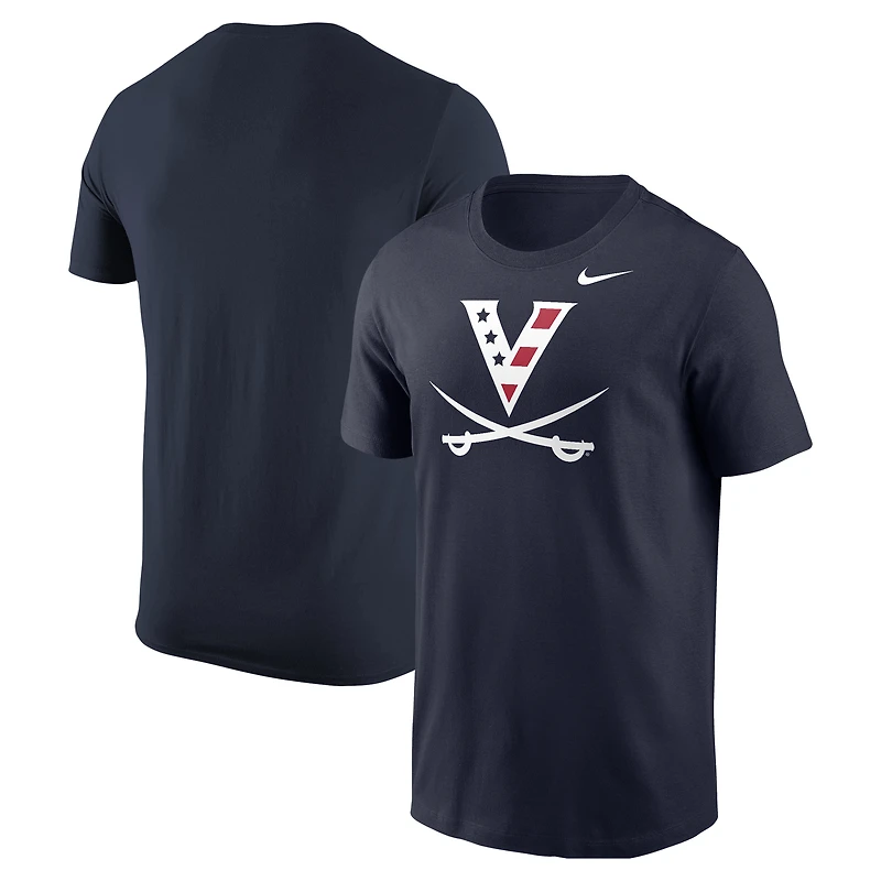 Men's Nike Navy Virginia Cavaliers Red White & Hoo Logo T-Shirt