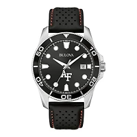 Men's Bulova Black Air Force Falcons Sport Leather Strap Watch