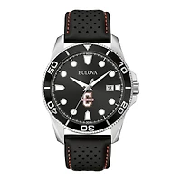 Men's Bulova Black Charleston Cougars Sport Leather Strap Watch