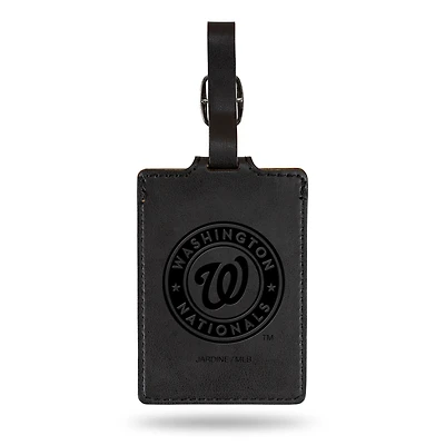 Black Washington Nationals Ultra Suede Luggage Tag