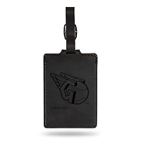 Black Cleveland Guardians Ultra Suede Luggage Tag