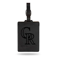 Black Colorado Rockies Ultra Suede Luggage Tag
