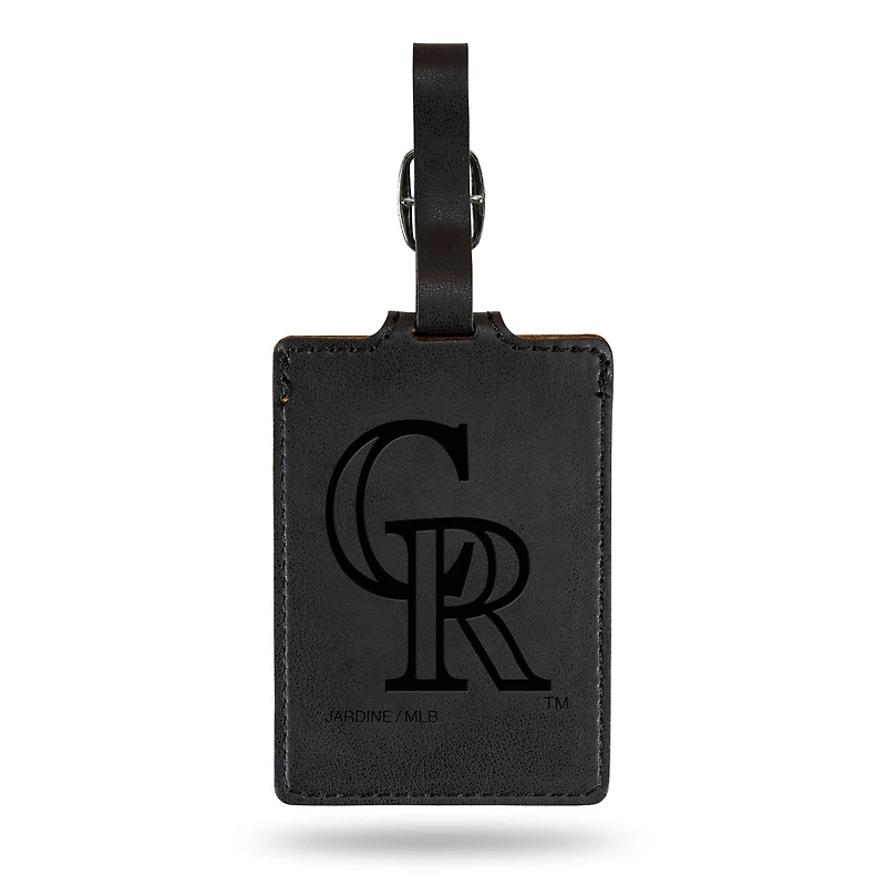 Black Colorado Rockies Ultra Suede Luggage Tag