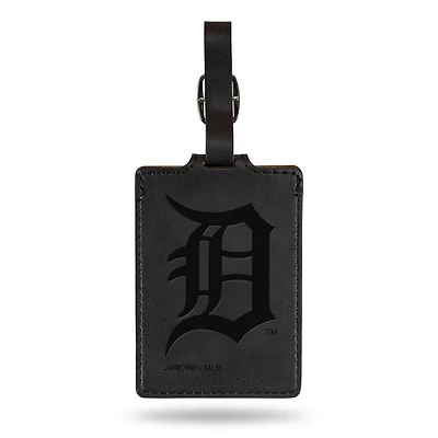 Black Detroit Tigers Ultra Suede Luggage Tag