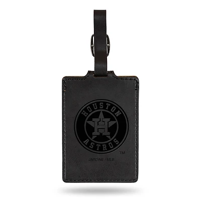 Black Houston Astros Ultra Suede Luggage Tag