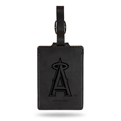 Black Los Angeles Angels Ultra Suede Luggage Tag