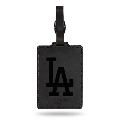 Black Los Angeles Dodgers Ultra Suede Luggage Tag