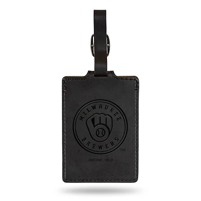 Black Milwaukee Brewers Ultra Suede Luggage Tag
