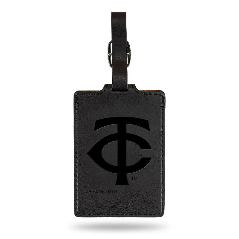 Black Minnesota Twins Ultra Suede Luggage Tag